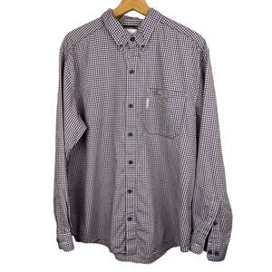 Columbia Mens Large Rapid River Checkered Button Down Long Sleeve Cotton Shirt